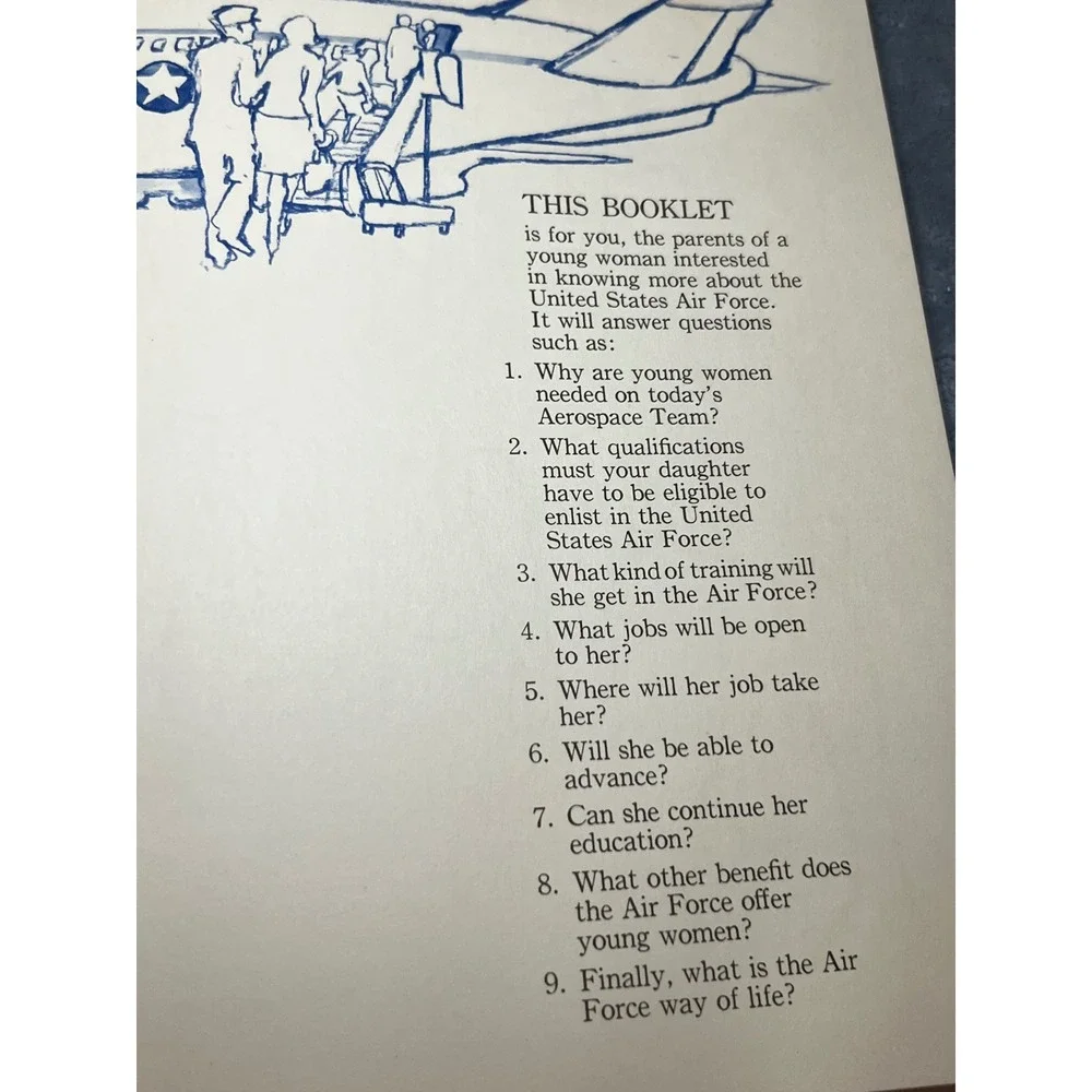1966 USAF Recruiting Booklet Your Daughter in U.S. Air Force 9x12 Parents Guides